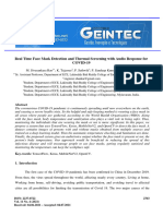 Real Time Face Mask Detection and Thermal Screening With Audio Response For COVID-19