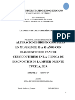 Alteraciones Biospicosociales en Mujeres de 35 A 45 Años Con Diagnostico de Cancer Cervicouterino en La Clinica de Diagnostico de La Mujer Oriente Tuxtla, 2023.