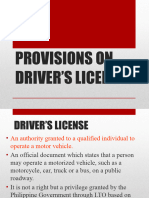 Provisions On Drivers Licenses