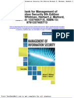 Test Bank For Management of Information Security 6th Edition Michael e Whitman Herbert J Mattord Isbn 10 133740571x Isbn 13 9781337405713