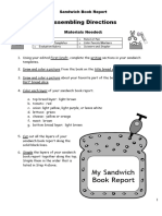 Sandwich Book Report Template