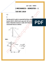 Be First Year Engineering Semester 1 2019 December Engineering Mechanics Emrev 2019'c' Scheme