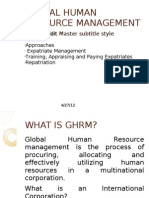 Global Human Resource Management: Click To Edit Master Subtitle Style