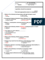 Final Exam Bio Model answer 2018 تمريض