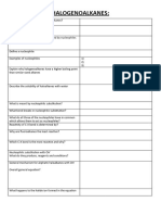 HALOALKANES Quiz Sheet