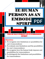 The Human Person As An Embodied Spirit