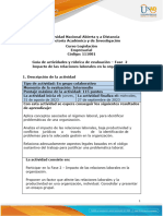 Guía de Actividades y Rúbrica de Evaluación - Unidad 1 - Fase 2 - Impacto de Las Relaciones Laborales en La Organización