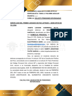 Solicito Nueva Liquidacion de Pensiones Devengadas