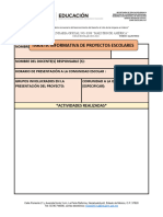 Tarjeta Informativa de Proyectos Escolares 208 Mat.