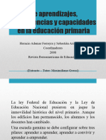 De Aprendizajes, Competencias y Capacidades en La