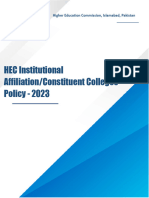 HEC Institutional Affiliation Constituent Colleges Policy - 2023