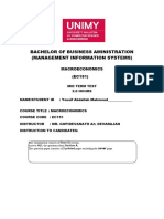 Mid Term Test (Macroeconomics) - May 2022