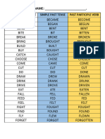 Verbs in Past and Participle