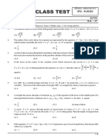 CLASS TEST-20 (Circle) Maths RC Sir