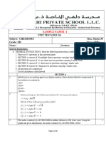 Unit Test Sample Paper Grade 12 Chemistry