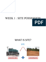 Week 1-Site Possession