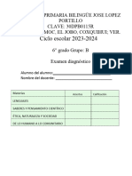 Examen Diagnostico. Campos Formativos 6 B