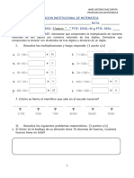 EVALUACION SUMATIVA DE MATEMATICA 5 BASICO Mulplicación y División