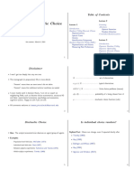 Stochastic Choice Notes