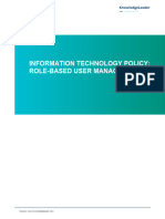 Information Technology Policy Role-Based User Management