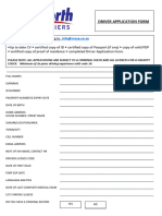 Driver Application Form