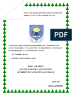 Assessment of Cash Management Practice in Cooperative: Bank of Oromia (In Case Study of Muger Branch)