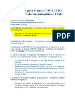 Requisitos para Trámite COMPLETO Automatica Dos