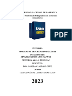 Informe - Descremado de Leche - Lacteos