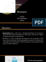 Illumination Engineering Lecturer 2 Photometry