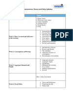 Macroeconomics - Theory and Policy Syllabus