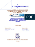 Comparative Analysis of Unit Linked Insurance Plans and Mutual Funds (Max - Newyork)