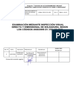 Procedimiento de Inspeccion Visual