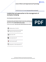 Leadership and Approaches To The Management of Workplace Bullying