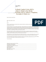 Bank Comfort Letter BCL Sample