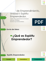 Taller de Emprendimiento, Unidad I