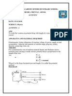 Physics Investigatory Project