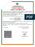 Alvará Comercial: Dersol Yate Mesa, Lda