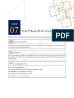 Cost-Volume-Profit Analysis (CVP) : Names of Sub-Units