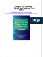 Managing Health Services Organizations and Systems Sixth Edition