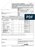 Certificate of Liability Insurance