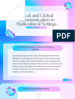 Lesson 2 - Local and Global Communication in Multicultural Settings