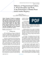 Analysis of The Influence of Organizational Culture, Motivation, Work Discipline and Work Environment On The Performance of Badan Pusat Statistik Jember Regency