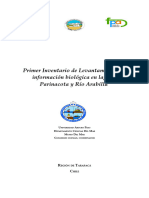 UNAP. Primer Inventario de Levantamiento de Información Biológica en Laguna Parinacota y Río Arabilla