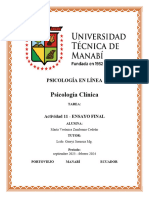 Actividad 11 - ENSAYO FINAL María Verónica Zambrano Cedeño - Psicologia Clinica