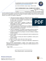 Modelo de Acta de Compromiso para Padres de Familia