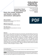 Khalil Et Al 2018 Removal of Ammonium From Fish Farms by Biochar Obtained From Rice Straw Isotherm and Kinetic Studies