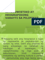 Lingguwistiko at Heograpikong Varayti Sa Pilipinas