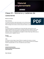 Guión Clase 01 - Números y Cadenas de Caracteres