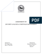 Security Analysis & Portfolio Management: Assignment On