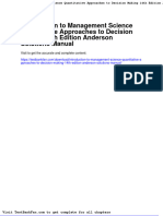 Full Download Introduction To Management Science Quantitative Approaches To Decision Making 14th Edition Anderson Solutions Manual